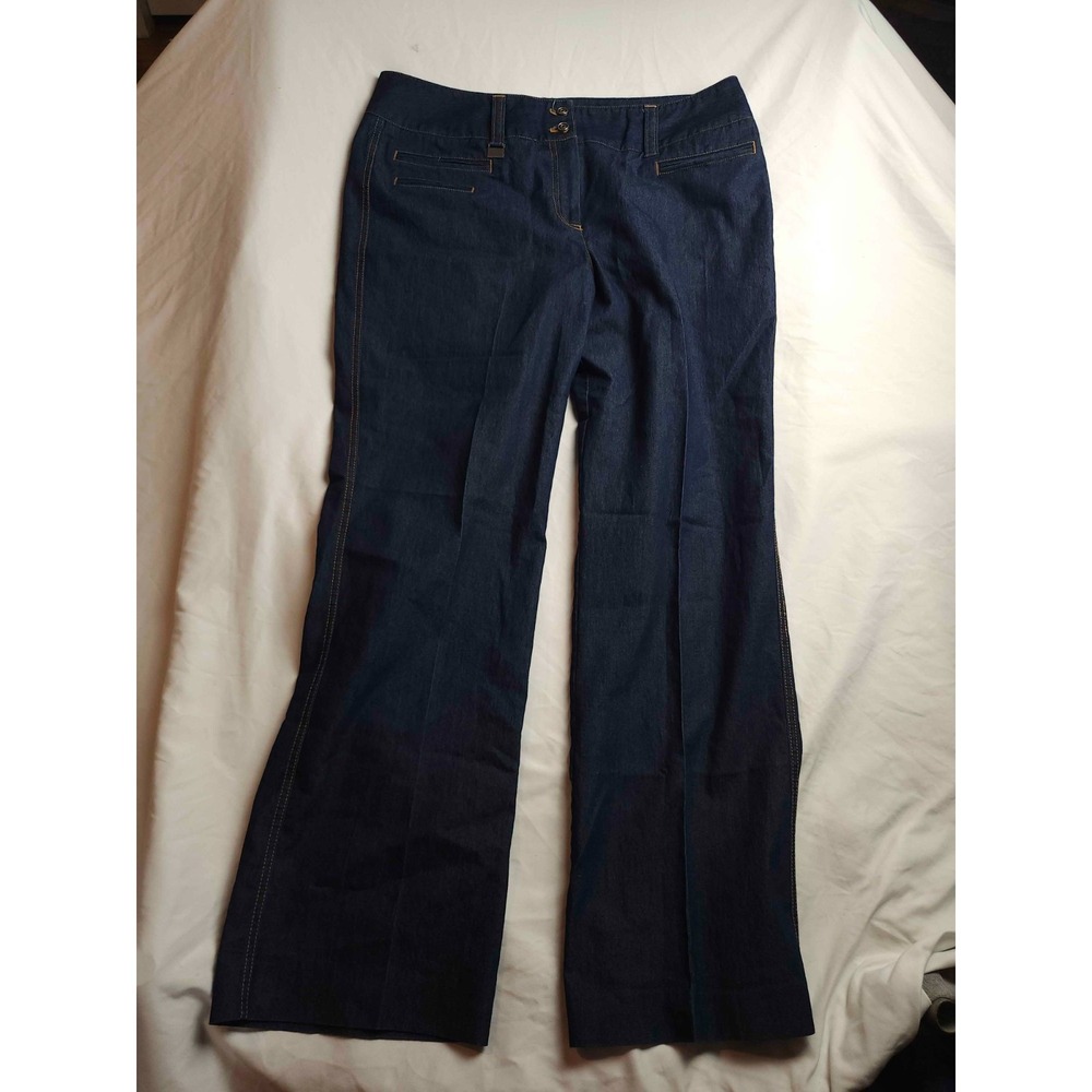 New Directions Wide Leg Pants Womens Size 14 Blue Denim Classic Minimalist Clean